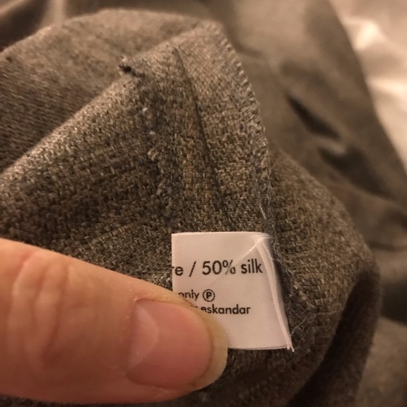 ESKANDAR size 2, pants and monk’s tunic top. Cashmere/wool, taupe, EUC - Picture 7 of 8